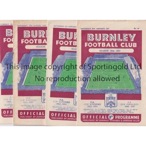 957 - BURNLEY     Twenty four home programmes for season 1956/7 including all 22 League including v Totten... 