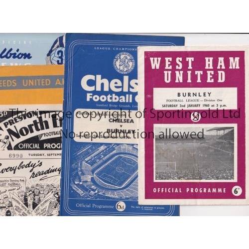 961 - BURNLEY 1959-60 CHAMPIONSHIP SEASON    Twelve programmes for away matches v Tottenham. Man. City, fo... 