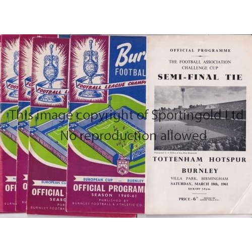 962 - BURNLEY      Twenty four programmes for 1960/1 season including 23 homes, 21 League, 2 European Cup ... 