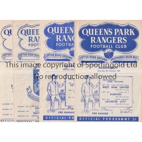 QPR Sixteen programme: 10 v Aldershot programmes Football Combination ...