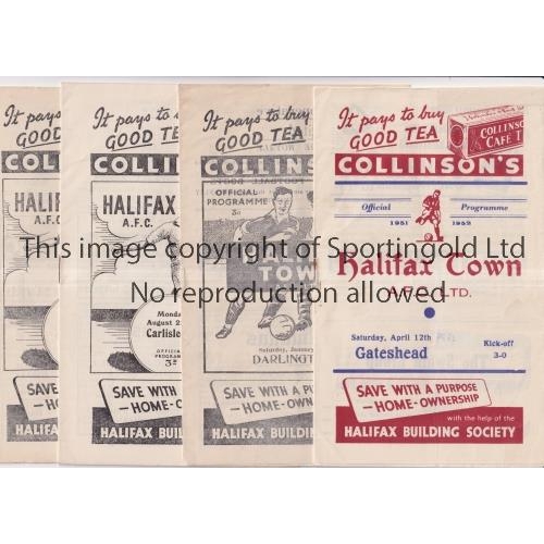 187 - HALIFAX TOWN      Nine home programmes  v Gateshead 12/4/52, Darlington 9/1/54, Carlisle 22/8/55, Sc... 