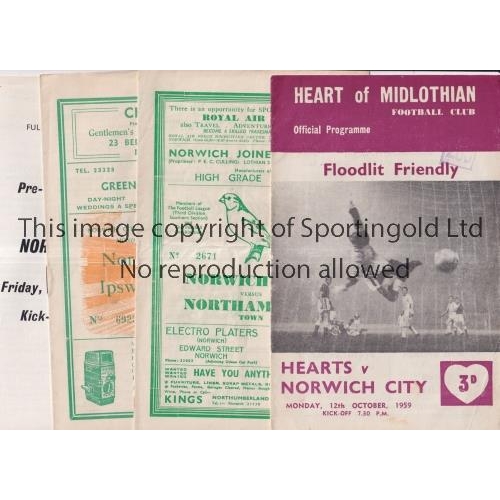 200 - NORWICH CITY  Ten programmes v Northampton 24/11/51 FA Cup, Torquay 14/4/52, Leicester City 20/2/54 ... 