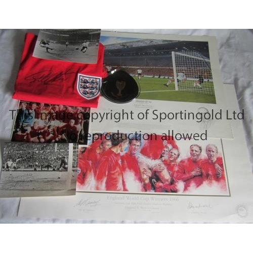 229 - 1966 WORLD CUP      Small miscellany: 2 signed prints, 25