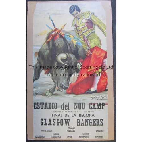 234 - 1972 ECWC FINAL / GLASGOW RANGERS     Match poster for the Cup-Winners Cup Final Rangers v Dinamo Mo... 