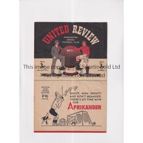 305 - MANCHESTER UNITED V ARSENAL 1948 / RECORD LEAGUE ATTENDANCE     Programme for the League match at Un... 