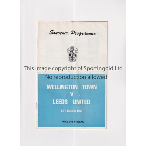 331 - LEEDS UNITED      Programme for the away Friendly v Wellington Town 8/3/1965, slight vertical crease... 
