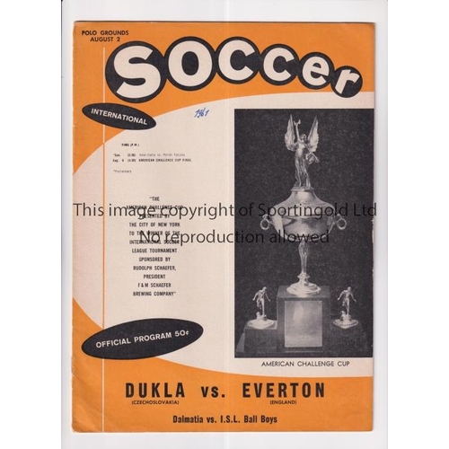 344 - EVERTON     Programme for the America Challenge Cup match v Dukla Prague 2/8/1961 at the Polo Ground... 