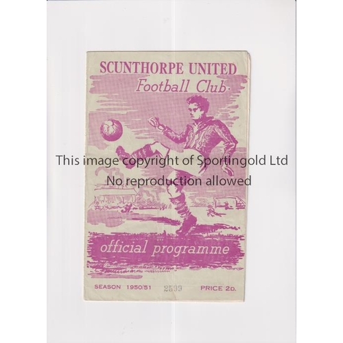 348 - SCUNTHORPE UNITED / 1950-1 FIRST LEAGUE SEASON     Programme for the home League match v Darlington ... 