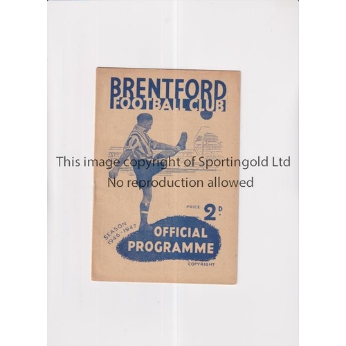 35 - MANCHESTER UNITED     Programme for the away League match v Brentford 12/4/47.     Generally good