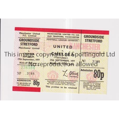 359 - MANCHESTER UNITED        Unused ticket for the home League match v Chelsea 17/9/1977.     Good