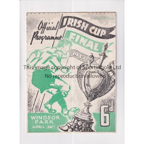 41 - 1947 IRISH CUP FINAL / BELFAST CELTIC V GLENTORAN      Programme for the match at Windsor Park 26/4/... 