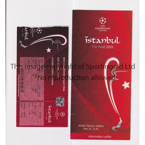 425 - 2005 CHAMPIONS LEAGUE FINAL      Ticket and information leaflet for Liverpool v AC Milan 25/5/2005 i... 