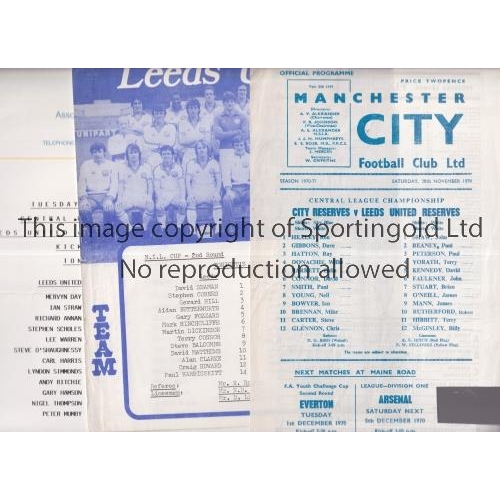 578 - LEEDS UNITED     Three single sheet programmes: homes v Hartlepool 18/2/81 N.I.L. Cup and Manchester... 