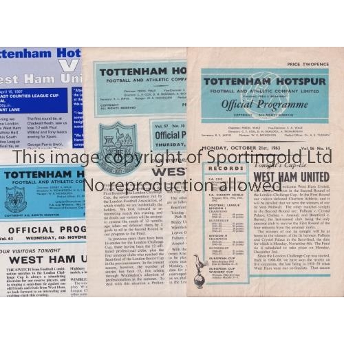 588 - TOTTENHAM HOTSPUR      Seven home programme for matches v West Ham United 2/11/1957 Combination, pun... 