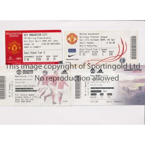 796 - MANCHESTER UNITED       Four home tickets for League matches v Manchester City 21/4/2001, 26/10/2016... 