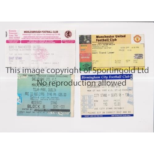 804 - MANCHESTER UNITED      Four tickets for friendlies, home v Inter Milan 30/7/1997 and away v Shelbour... 