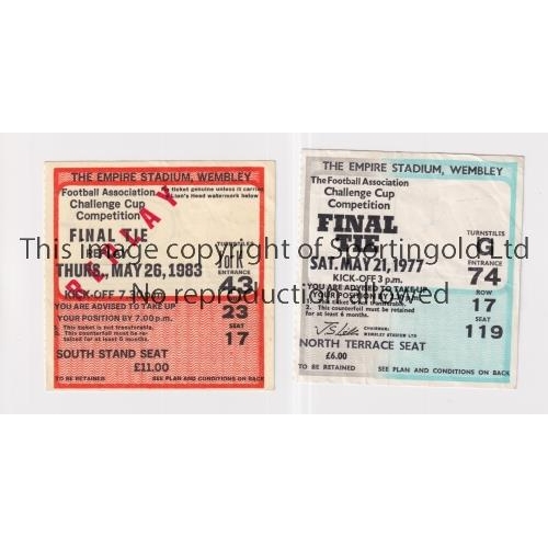 805 - MANCHESTER UNITED       Two tickets for FA Cup Finals : 1977 v Liverpool and 1983 Replay v Brighton.... 