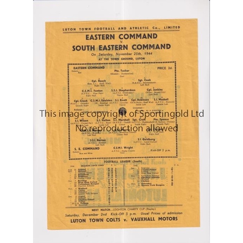 806 - SERVICES FOOTBALL AT LUTON TOWN F.C. 1944      Single sheet programme for Eastern Command v South Ea... 