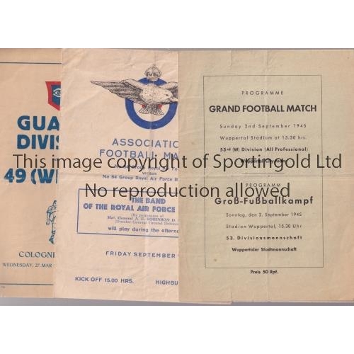 810 - WARTIME SERVICES FOOTBALL IN GERMANY                 Four programmes for the services in Germany, in... 
