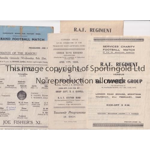 819 - R.A.F.        Five programmes for the matches, including, at West Park Stray, v Harrogate 15/5/1943,... 