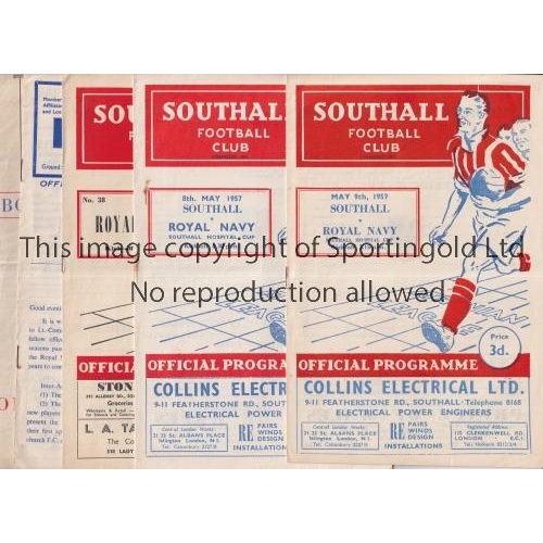 836 - ROYAL NAVY       Six programmes for the matches, including v Dutch Army 6/4/1946 in Amsterdam, FA XI... 