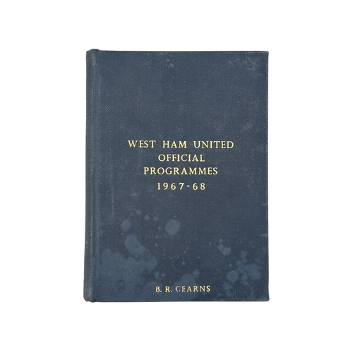 WEST HAM UNITED 1967/68 CLUB BOUND VOLUME, ALL FIRST TEAM/ RESERVES/ COMBINATION CUP/ LONDON CHALLENGE CUP/ LONDON YOUTH CUP FOOTBALL PROGRAMMES, INCLUDING SUNDERLAND POSTPONED 13/1/1968.