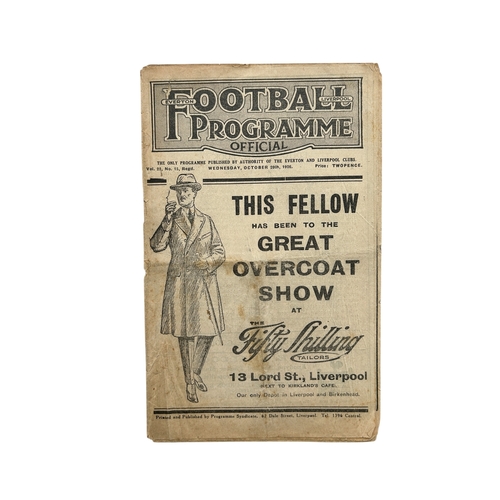 ENGLAND VERSUS IRELAND 1926 FOOTBALL PROGRAMME, 20/10/1926, PLAYED AT ANFIELD/ LIVERPOOL. CREASES, MARKS TO COVER, SMALL HOLE ON BACK PAGE.