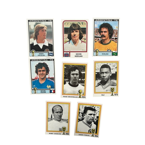WORLD CUP ARGENTINA 1978 PANINI FULL SET, 1-400 INCLUDED, INCREDIBLY RARE FULL SET OF UNUSED STICKERS, INCLUDES PELE/ PUSKAS/ BECKENBEUR/PLATININI/ ZICO/ DALGLISH, PRISTINE PELE WITH GREAT GRADING POTENTIAL, ALL ITEMS WELL STORED AND UNTOUCHED IN PENNY SLEEVES, ARGENTINA/ FRANCE/ HUNGARY/ WALES/ SCOTLAND/ CCCP/ ITALY/ POLAND/ MEXICO/ MANY OTHERS. INCREDIBLE INVESTMENT PIECE.