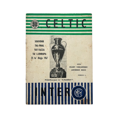 513 - CELTIC VERSUS INTER MILAN 1967 EUROPEAN CUP FINAL FOOTBALL PROGRAMME, ULTRA RARE MALTESE VERSION, 25... 