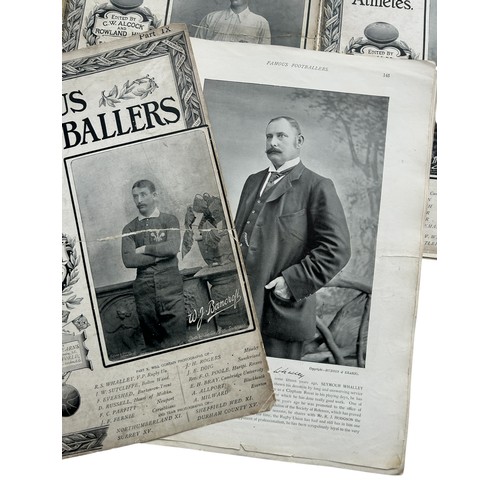 10 - X3 LATE 1890S FAMOUS FOOTBALLERS AND ATHLETES MAGAZINES, PART IX/ X/ XII, SCARCE ITEMS. PAGES LOOSE,... 