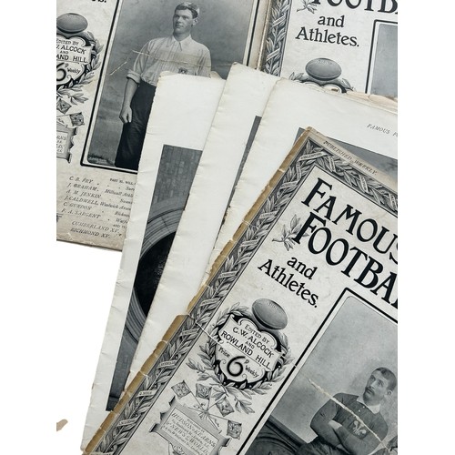 10 - X3 LATE 1890S FAMOUS FOOTBALLERS AND ATHLETES MAGAZINES, PART IX/ X/ XII, SCARCE ITEMS. PAGES LOOSE,... 