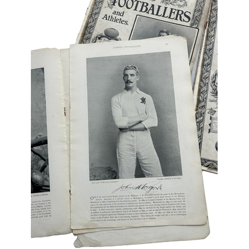 10 - X3 LATE 1890S FAMOUS FOOTBALLERS AND ATHLETES MAGAZINES, PART IX/ X/ XII, SCARCE ITEMS. PAGES LOOSE,... 