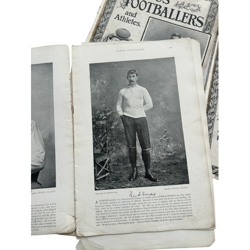 10 - X3 LATE 1890S FAMOUS FOOTBALLERS AND ATHLETES MAGAZINES, PART IX/ X/ XII, SCARCE ITEMS. PAGES LOOSE,... 