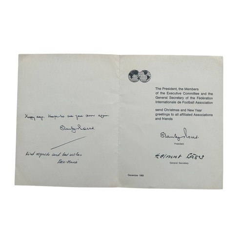 18 - SET OF FIFA/ SIR STANLEY ROUS EPHEMERA, INCLUDES SIGNED STANLEY ROUS GERMANY 1974 WORLD CUP MENU, SI... 