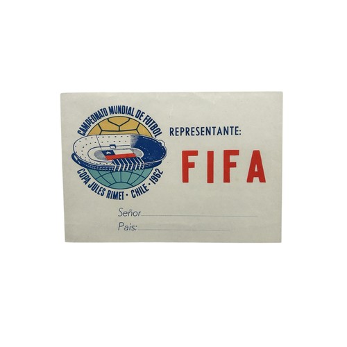 25 - COLLECTION OF WORLD CUP CHILE 1962 EPHEMERA, 'REPRESENTANTE FIFA' OFFICIAL PRESS STICKER, OFFICIAL '... 