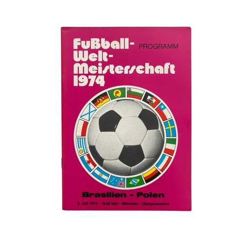 42 - X2 WORLD CUP WEST GERMANY 1974 FOOTBALL PROGRAMMES, BRAZIL VERSUS POLAND THIRD PLACE PLAY OFF, 6/7/1... 