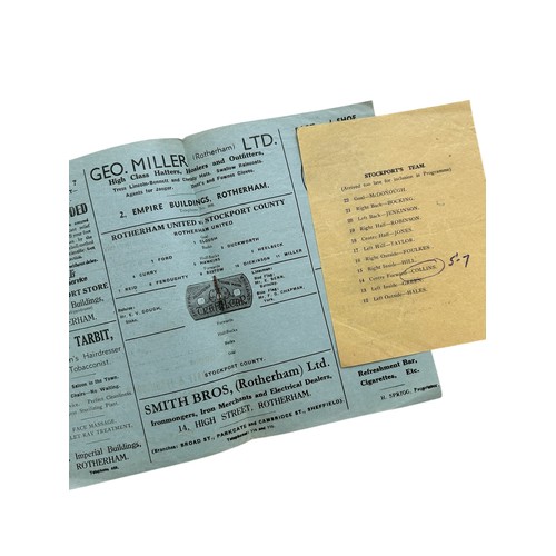 54 - ROTHERHAM UNITED VERSUS STOCKPORT COUNTY 1934/35 FOOTBALL PROGRAMME, 20/4/1935, INCLUDES STOCKPORT T... 