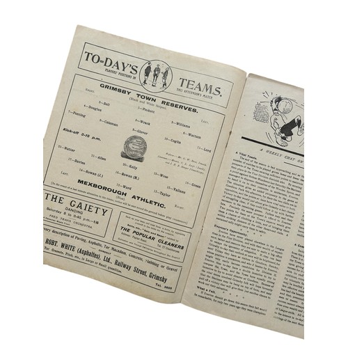 55 - GRIMSBY TOWN RESERVES VERSUS MEXBOROUGH ATHLETIC 1929/30 FOOTBALL PROGRAMME, 12/4/1930, MIDLAND LEAG... 