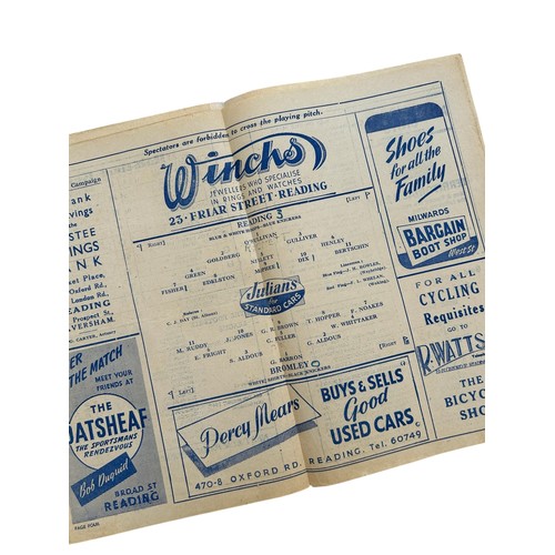 57 - READING VERSUS BROMLEY 1947/48 FOOTBALL PROGRAMME, NON LEAGUE IN THE FA CUP, REPLAY TO PREVIOUS LOT,... 