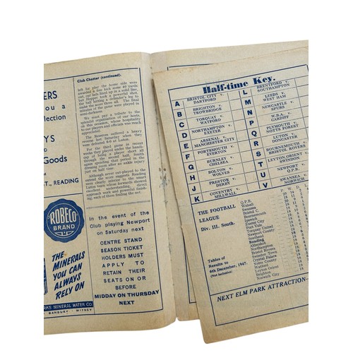 57 - READING VERSUS BROMLEY 1947/48 FOOTBALL PROGRAMME, NON LEAGUE IN THE FA CUP, REPLAY TO PREVIOUS LOT,... 