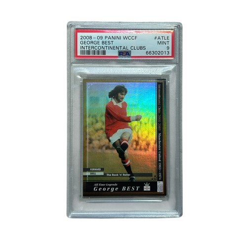 103 - 2008-09 GEORGE BEST PANINI WCCF FOOTBALL TRADING CARD, PSA 9 MINT, INTERCONTINENTAL CLUBS MANCHESTER... 