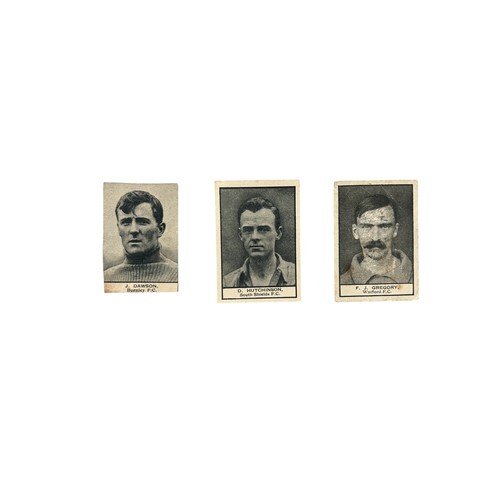 848 - CRESCENT CONFECTIONERY FOOTBALL CIGARETTE CARDS, X3 ISSUES, F.J. GREGORY- WATFORD, J. DAWSON- BURNLE... 