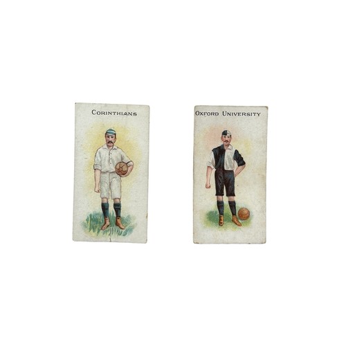 1898 KINNEAR FOOTBALLERS CIGARETTE CARDS, X2 ISSUES, OXFORD UNIVERSITY, CORINTHIANS, MARCUS'S SUPERBO CIGARETTES, SEE PHOTOS.