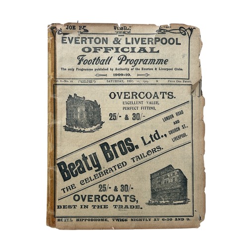 294 - MANCHESTER UNITED RESERVES AWAY VERSUS EVERTON RESERVES 1909/10 FOOTBALL PROGRAMME, 11/12/1909, ISSU... 