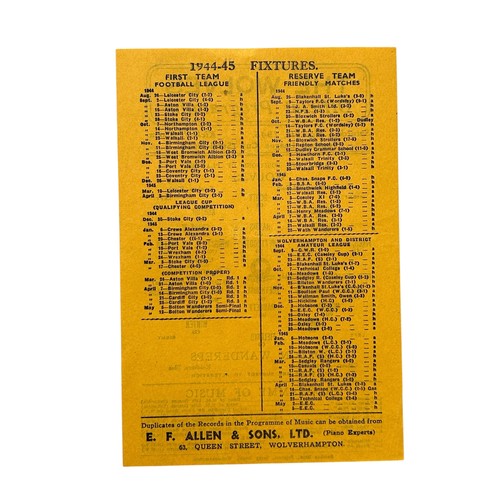 13 - 1945 FOOTBALL LEAGUE CUP SEMI FINAL, WOLVERHAMPTON WANDERERS VERSUS BOLTON WANDERERS, 5/5/1945, SING... 