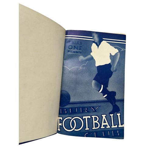 104 - BURY FC 1936/37 CLUB BOUND VOLUME OF MATCH PROGRAMMES, OPPONENTS INCLUDE BLACKBURN ROVERS, BLACKPOOL... 