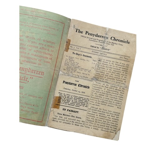 145 - MERTHYR TOWN VERSUS COVENTRY CITY 1913/14 FOOTBALL PROGRAMME, 25/10/1913, SOUTHERN LEAGUE. SHOWING W... 