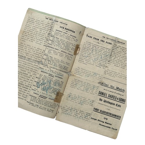 145 - MERTHYR TOWN VERSUS COVENTRY CITY 1913/14 FOOTBALL PROGRAMME, 25/10/1913, SOUTHERN LEAGUE. SHOWING W... 