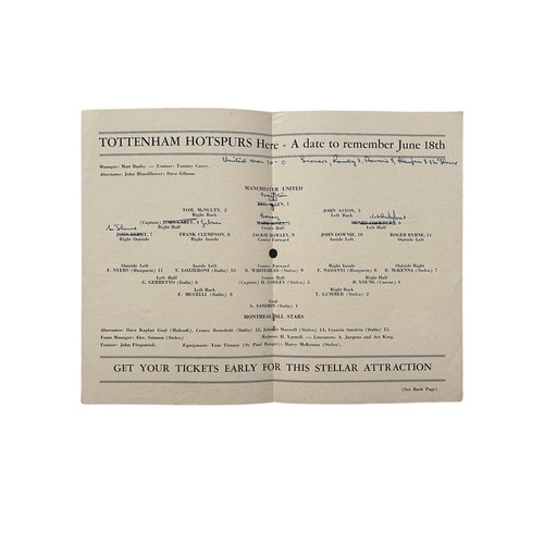 100 - MANCHESTER UNITED AWAY VERSUS MONTREAL ALL STARS 1952 FOOTBALL PROGRAMME, 13/5/1952, CANADIAN TOUR. ... 