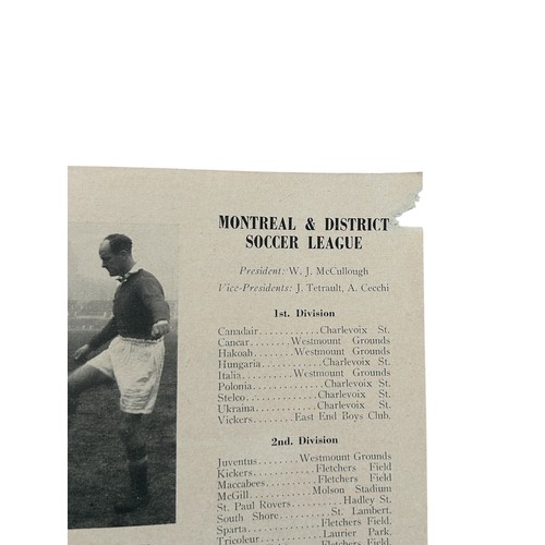 100 - MANCHESTER UNITED AWAY VERSUS MONTREAL ALL STARS 1952 FOOTBALL PROGRAMME, 13/5/1952, CANADIAN TOUR. ... 